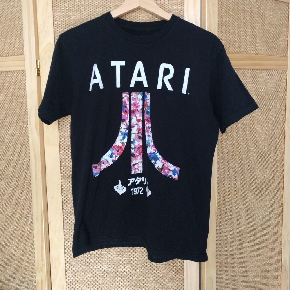 ATARI Black Crewneck Cotton T-Shirt